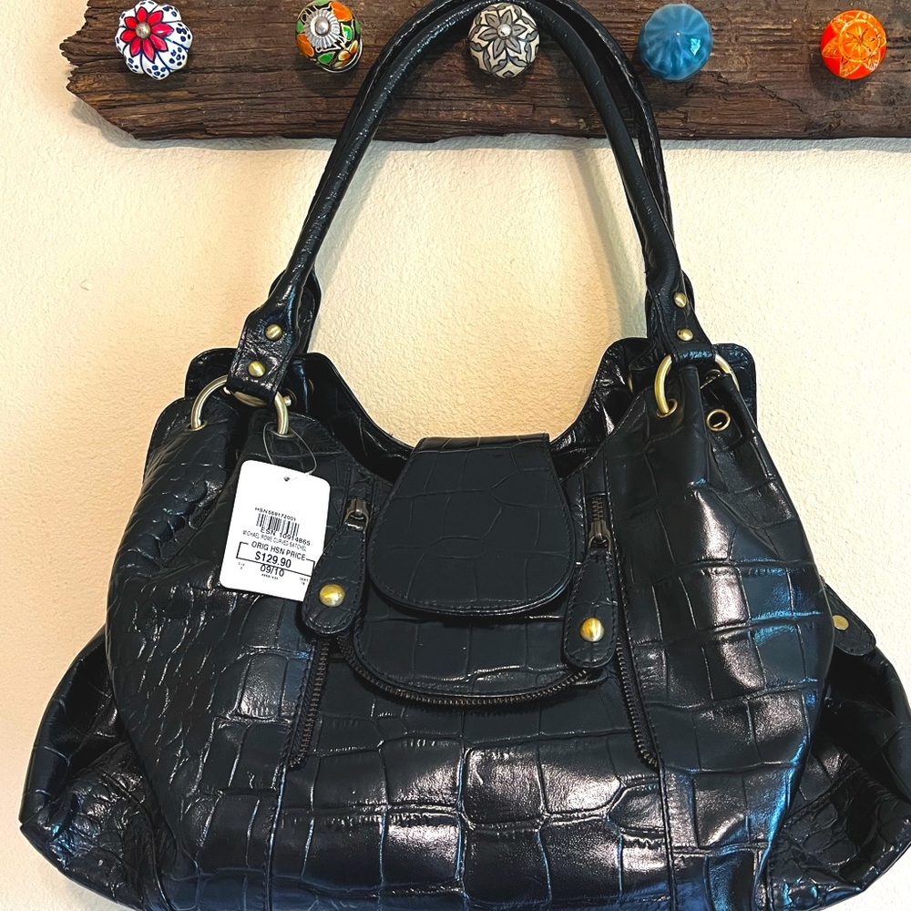 NWT Michael Rome black Curved satchel